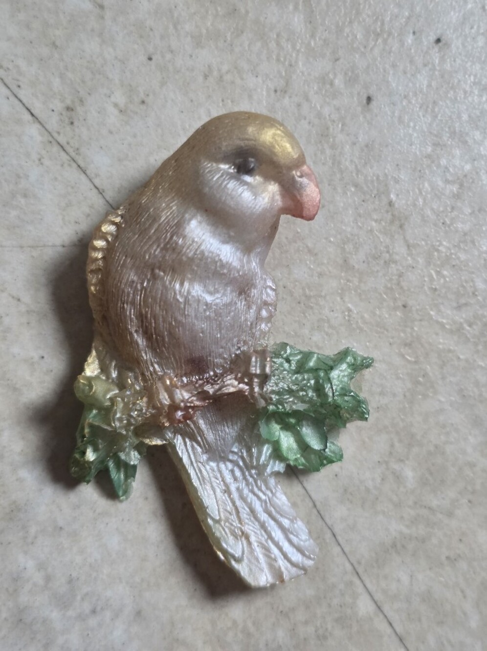 Pretty Resin Canary Colored Ladies Bird Brooch
